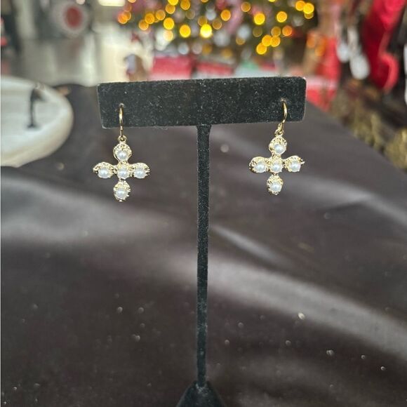 NEW Dangle Goldtone Earrings Brass Lead Compliant Fish Hook NWOT - Picture 5 of 8